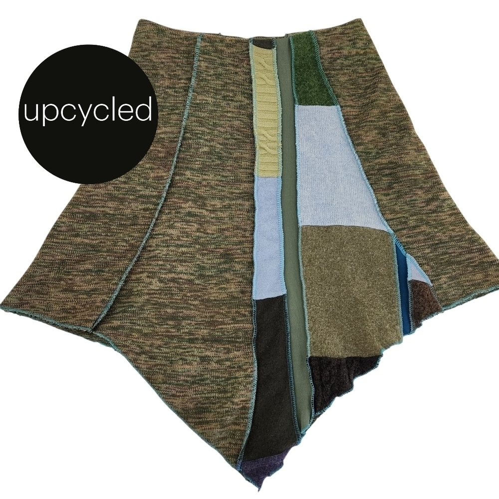 MYCO ANNA multicolor patchwork upcycled asymmetrical skirt large